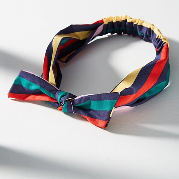 Preppy Striped Bow Headband - Picture 1 of 1